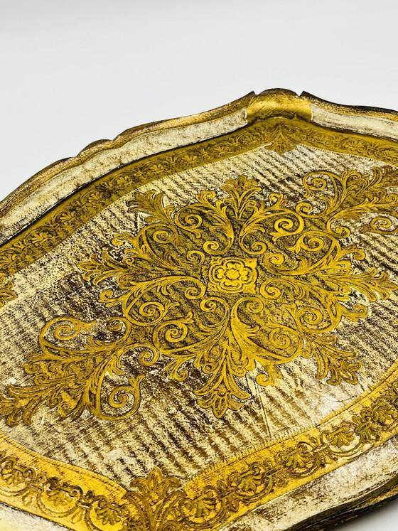 Image 1 of Vassoio decorativo vintage barocco dorato