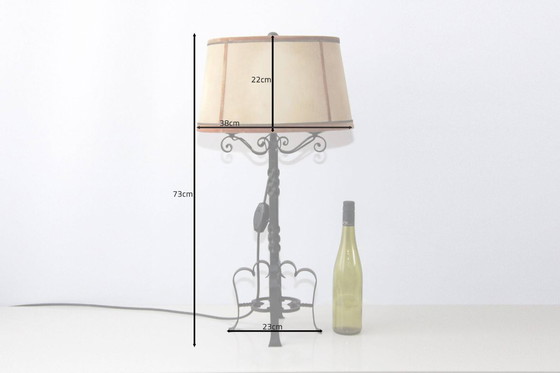 Image 1 of Lampe Beistelllampe Eisen Kunstleder 73cm Vintage