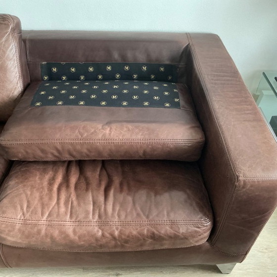Image 1 of 2x Machalke Ledersofa - 2-Sitzer und 2,5-Sitzer - schokoladenbraun