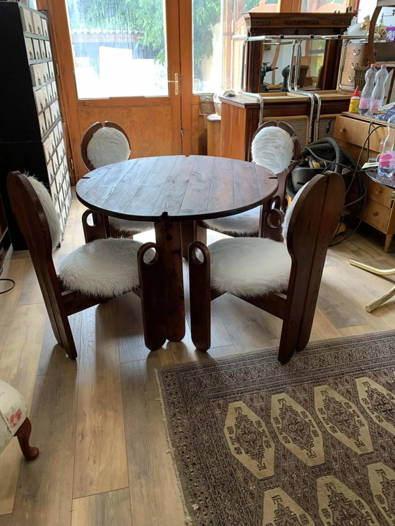 Vintage Dining Chairs & Table by Szedleczky, 1960s, Set of 5 – Dining set, Mid Century Modern (photo 7 of 9)