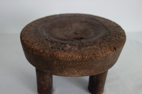 Image 1 of Vintage Baule houten krukje, Ivoorkust