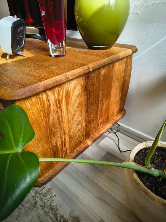 Image 1 of Solid oak coffee table / TV table 1960s