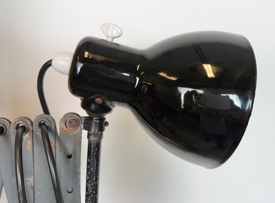 Image 1 of Industrial Black Enamel Scissor Wall Lamp, 1950s