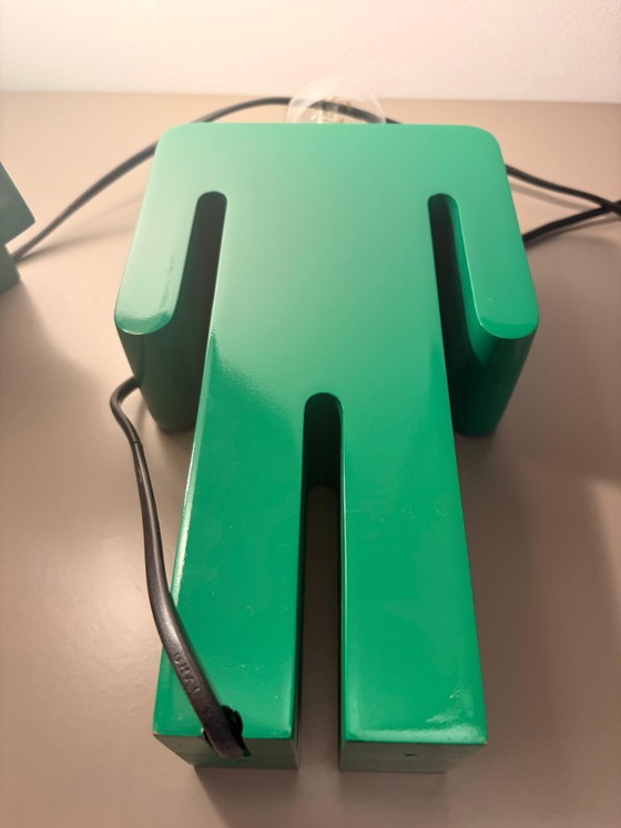 🟢 Coppia Lampade Design PANTONE "Adamo ed Eva" – Verde Iconico – Lampade da lettura, Legno (photo 9 of 13)