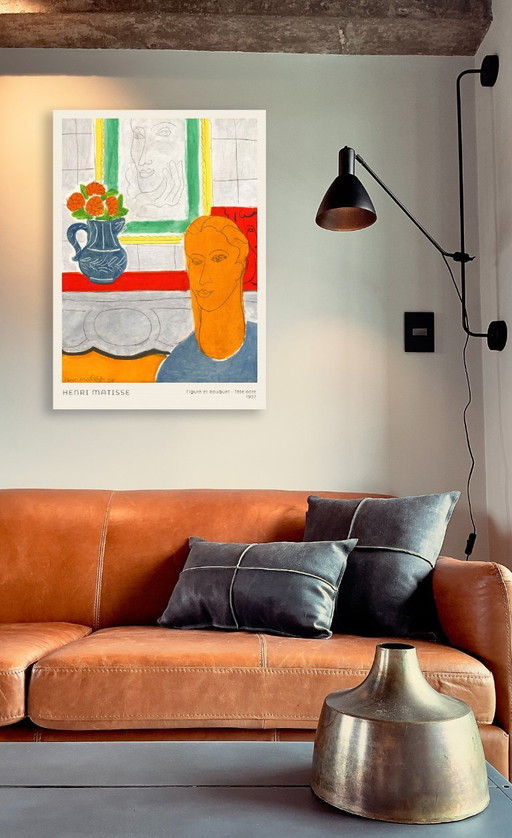 Figura y ramo (cabeza ocre) - Henri Matisse 1937 - Póster 70 × 100 cm