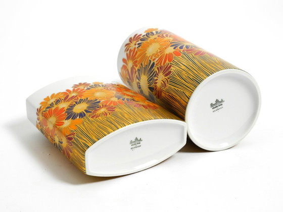Image 1 of Two beautiful 1980s porcelain vases by Rosamonde Nairac for Rosenthal studio-line