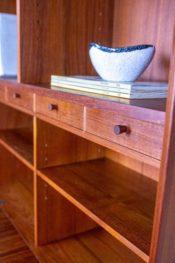 Erik Brouer Segretaria con libreria alta, design danese, metà secolo, teak vintage – Credenze alte, Wood (photo 6 of 17)