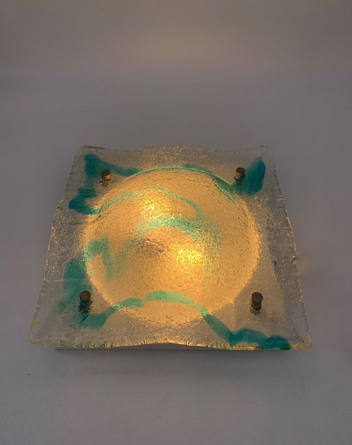 Enkele wandlamp, Murano, toegeschreven aan Mazzega, vintage, gemaakt in Italië.