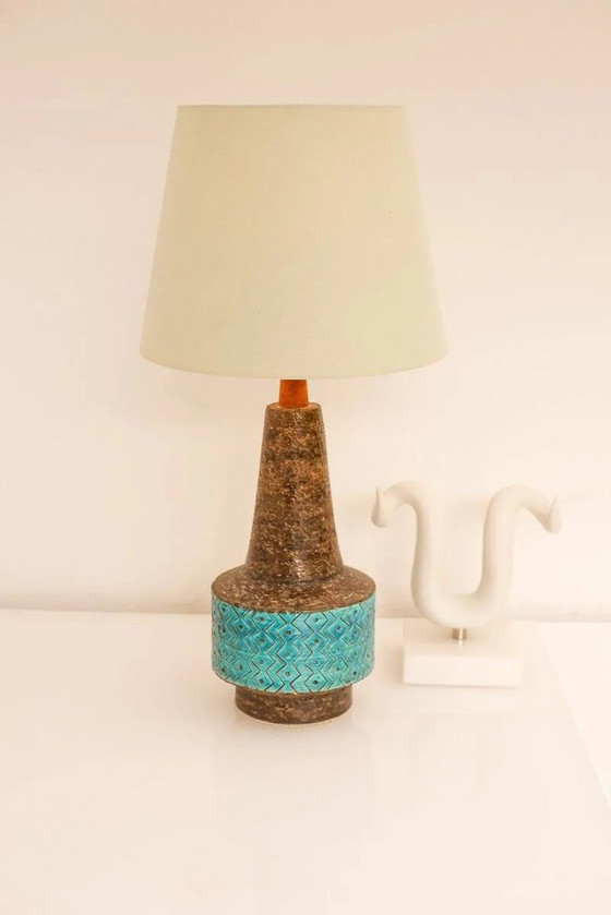 Lampe en céramique Bitossi bleu Rimini, par Aldo Londi, Italie, années 1970 – Porcelain, Ceramic (photo 3 of 18)