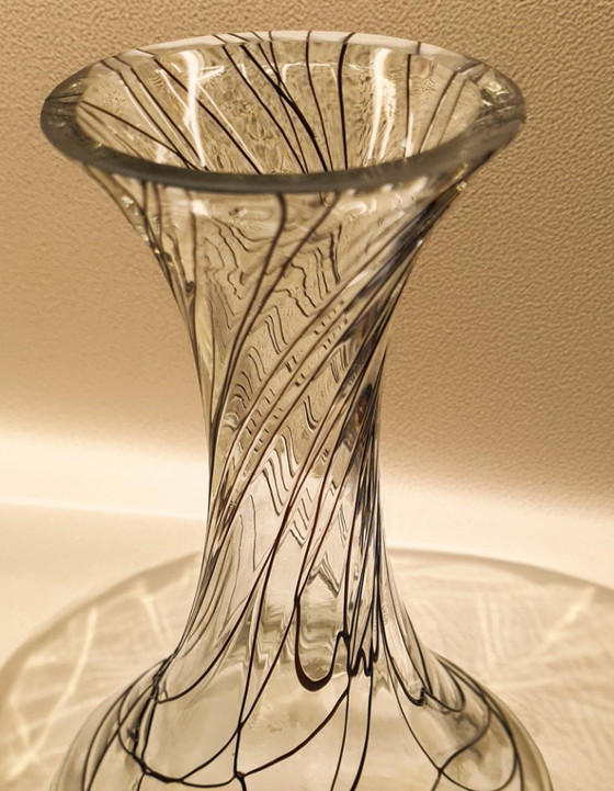 Image 1 of Nagel Glass – Paul Nagel – Deutschland: Wunderschöne Vase im Jugendstil, Klarglas