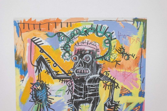 Image 1 of Jean-Michel Basquiat. Genummerde zeefdruk in kleur. Circa 1990.