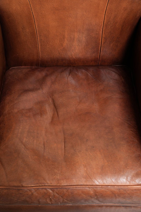 2 comode poltrone vintage in pelle di pecora con borchie decorative. – Sedie da pranzo, Wood (photo 6 of 15)