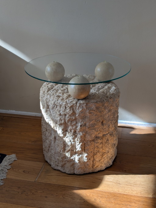 Pierre Magnussen Ponte Mactan coffee table vintage 1980s | glass top