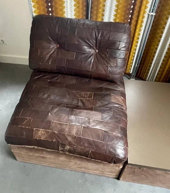 Divano modulare vintage con tavolino abbinato. – Divani modulari, Leather, Textile (photo 3 of 10)