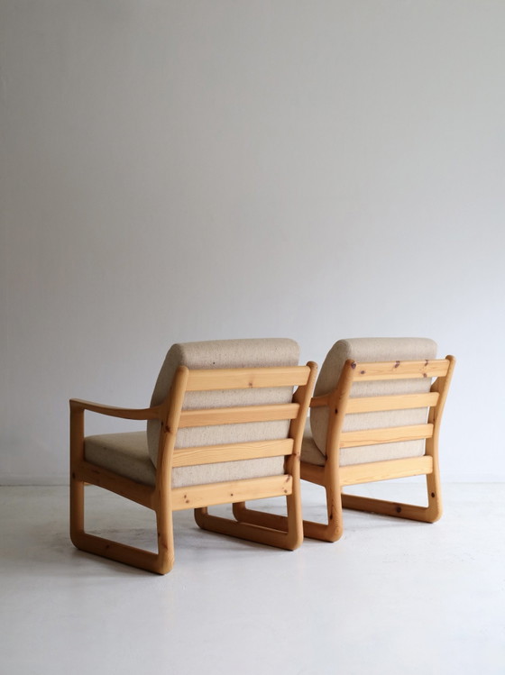 Set di 2 Poltrone vintage, Silkeborg Møbelfabrik anni '60, Legno, Tessile, Crema (foto 6 di 12)