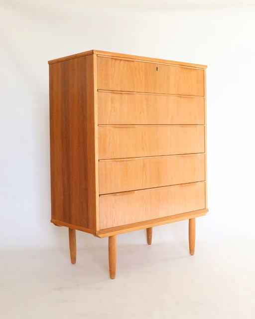 Vintage Eichenkommode im dänischen Design, hoch, XL