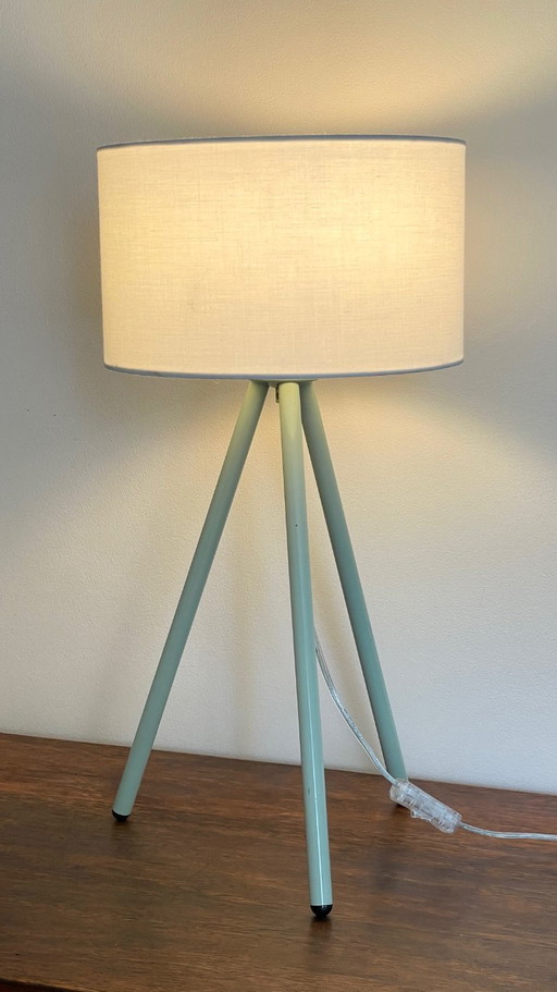 Green Metal Tripod Lamp, 1990s