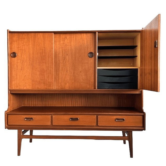 Image 1 of Mid-century Van Teeffelen Wébé Deens design highboard kast teak Van Teeffelen Wébé 1960's