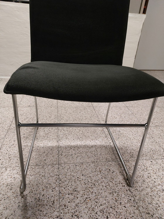 Image 1 of Sedia da pranzo Pastoe tipo penant in tessuto alcantara antracite scuro