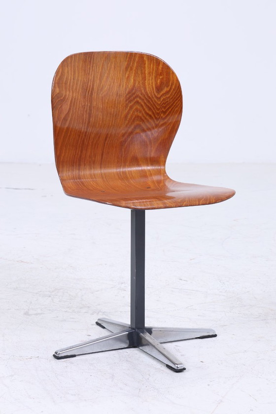 Image 1 of Chaise Vintage en Pagholz des années 60 | Chaise d'école Mid Century | Chaise de cuisine rétro des années 70 #07-21