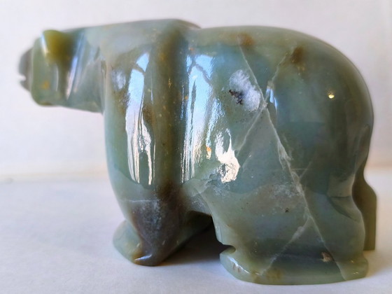 Escultura grote, handgesneden nefriet jade ijsbeer (1,14 kg) – Estilo inuit – Stone (photo 4 of 9)