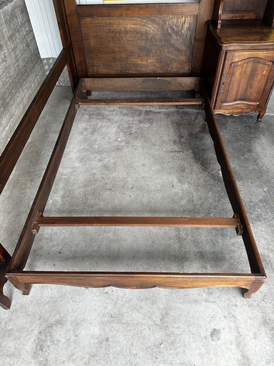 Image 1 of Solid wood library bed - French work from the 1950s