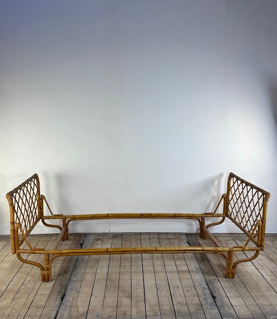 Image 1 of Letto vintage anni '60 in rattan e bambù