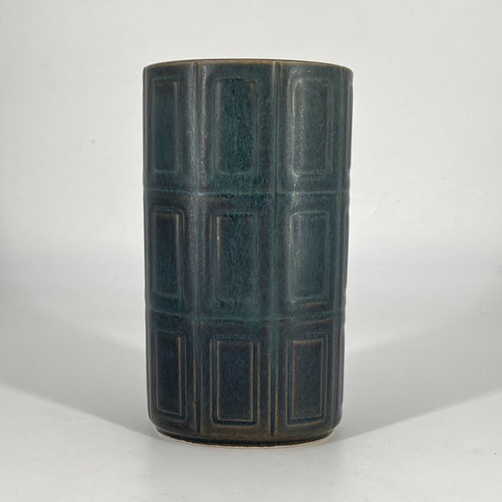 Image 1 of Mid-Century Relief stoneware vase by Göran Bäck for Arabia Finland, 1963
