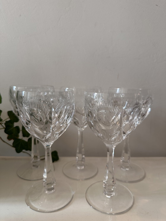 Image 1 of Set di 5 bicchieri da vino in cristallo anni '70