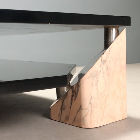 Vintage 1970s Coffee Table with Marble Bases – Side tables, Wood (photo 5 of 12)