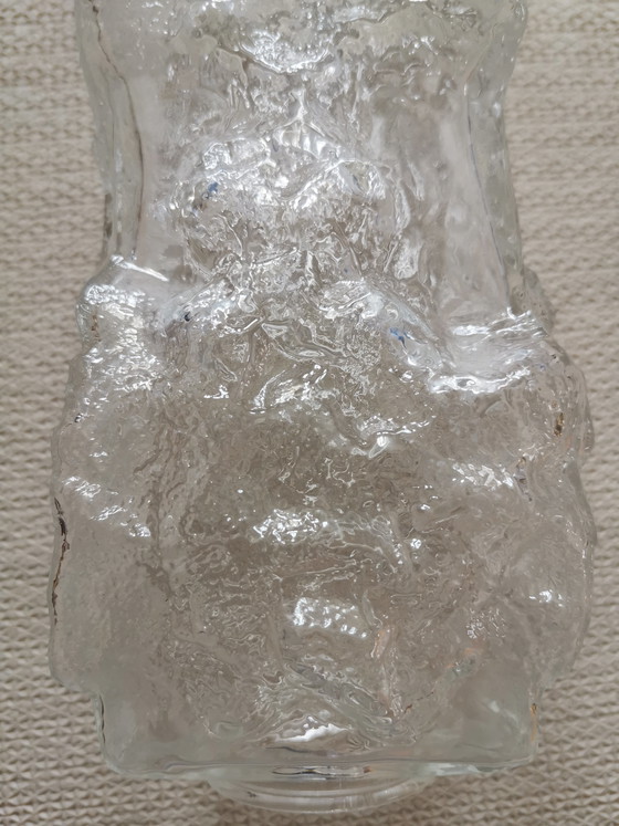 Image 1 of Set of Hollywood Regency ice glass wall lamps by Hillebrand teak vintage 70s