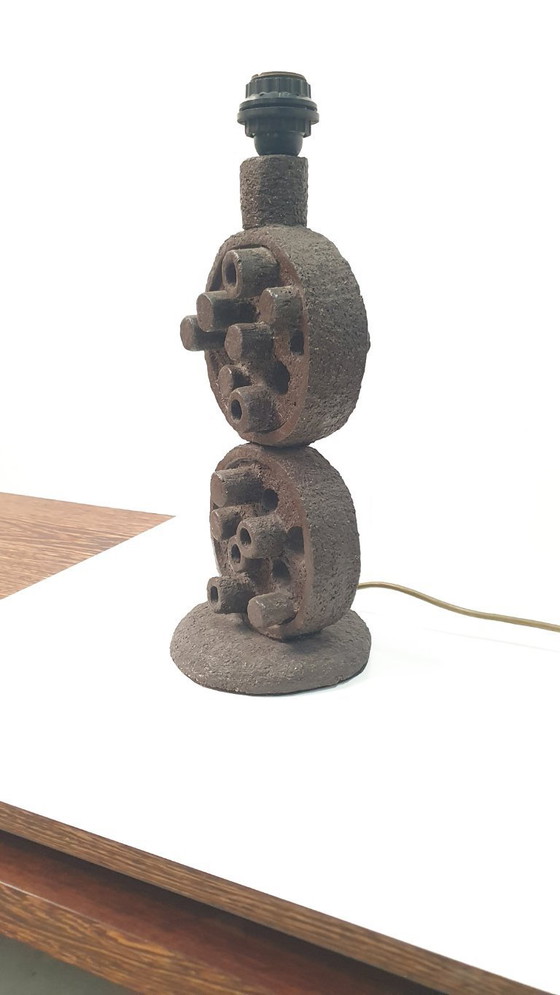 Image 1 of Brutalist vintage sculpturale lamp keramiek 70s