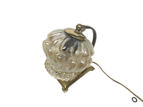 Art Deco Bedside Lamp, Belgium, 1950s – Table lamps, Glass, Brass (photo 12 of 13)