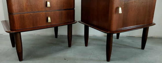 Image 1 of Vintage set of classic bedside tables from the 1950s/60s.