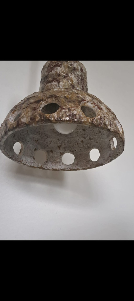Lampe pendante danoise en céramique des années 70