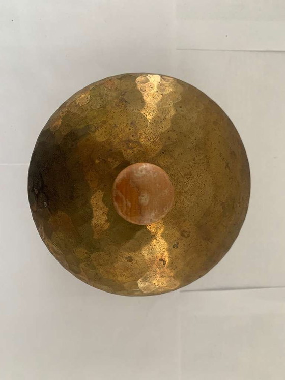 Image 1 of Emil Funk VEB Kunstschmiede Neuruppin Scatola con coperchio in ottone DDR Bauhaus