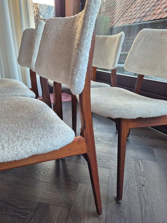 Image 1 of Vintage Danish style dining chairs teddy fabric