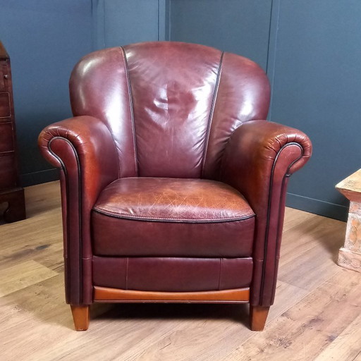 poltrona club in pelle di pecora