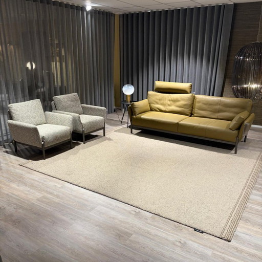 Canapé Leolux Enna avec appuie-tête et 2 fauteuils