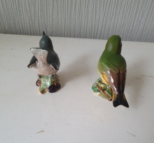 Beswick Vogelfiguren Grünfink und Weißkehlchen