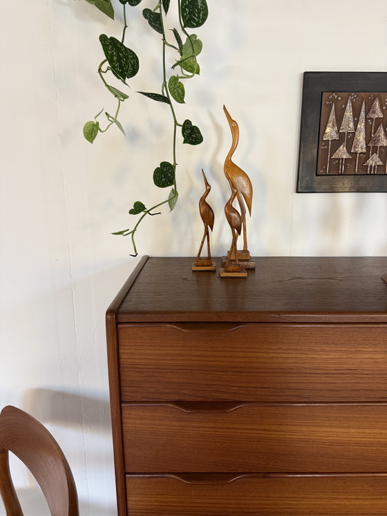 Image 1 of Ensemble de 3 hérons vintage en teck des années 60