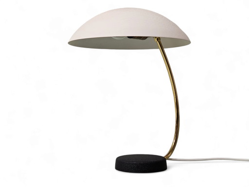 Lampe de table / lampe de bureau noire et blanche, style cosaque, milieu du XXe siècle
