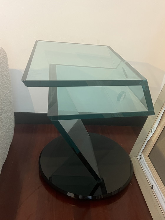 Image 1 of Vintage glass side table