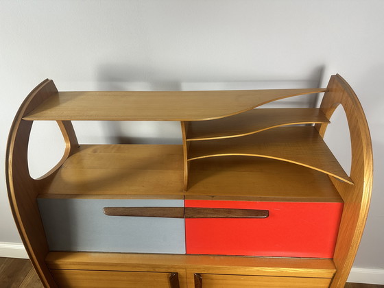 Image 1 of Unique piece crafted by a master cabinetmaker: Mid-Century secretary desk (teak & mahogany)