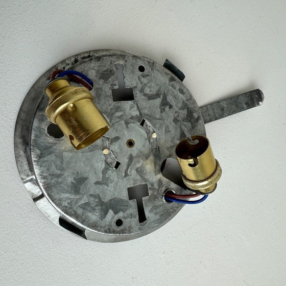 Image 1 of Applique da parete vintage rotonda in vetro opalino