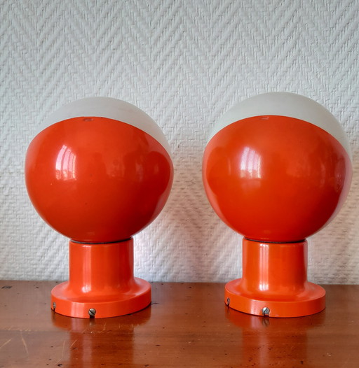 2X Space Age Kaiser Leuchten Wandleuchten 1970