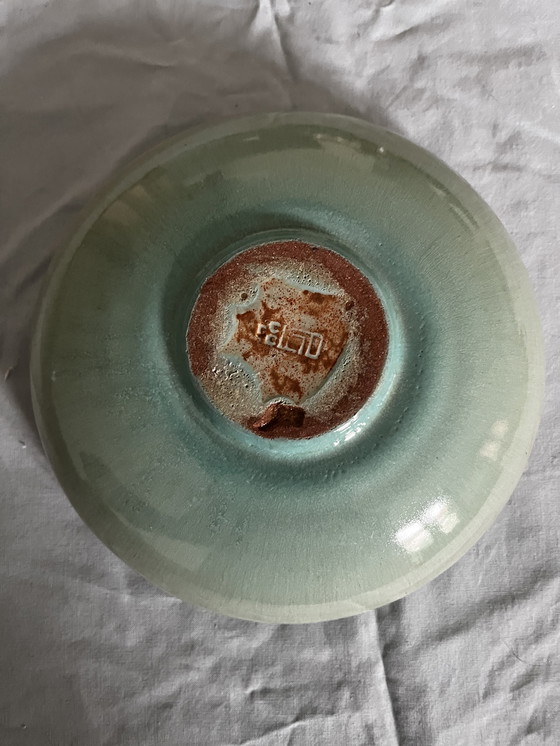 Image 1 of Nittsjö schaal groen keramiek vintage 