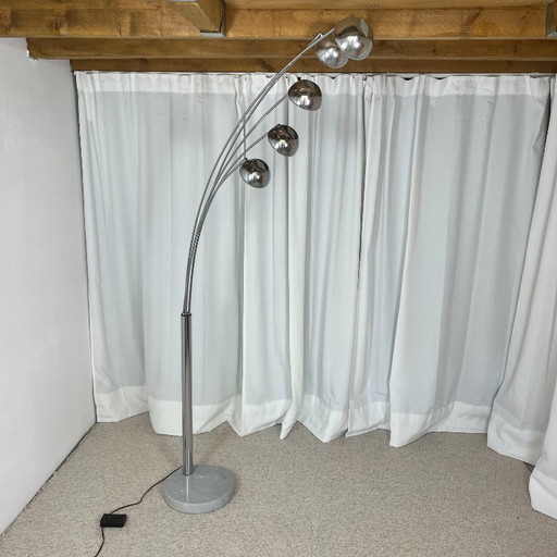Arc floor lamp with tree-shaped base and 5 lights, AGEMOB, 2000s, MCM style