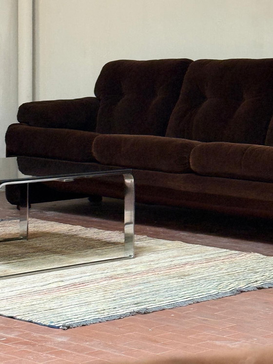 Image 1 of Tavolino da caffè in vetro cromato e fumé (anni '70)