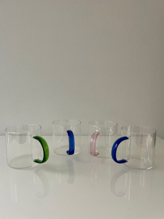 Image 1 of Moderne Designbecher aus Borosilikatglas, 4er-Set